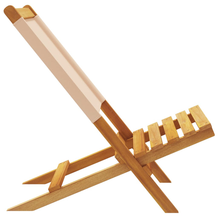foldbare havestole 4 stk. stof og massivt træ beige