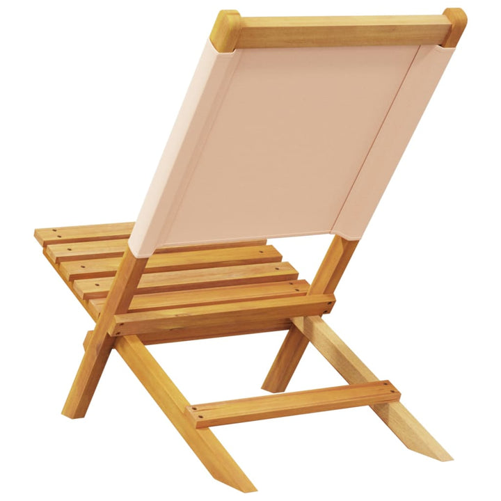 foldbare havestole 4 stk. stof og massivt træ beige