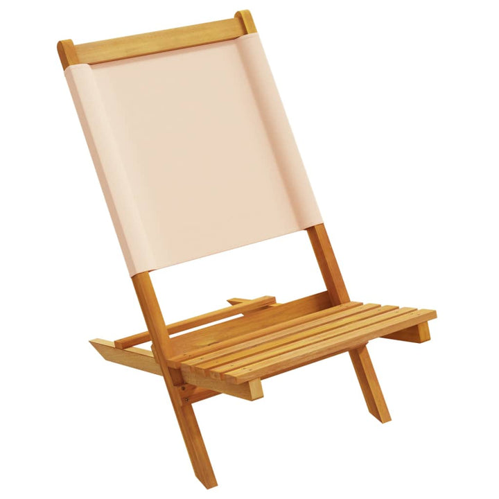 havestole 6 stk. foldbar stof massivt træ beige