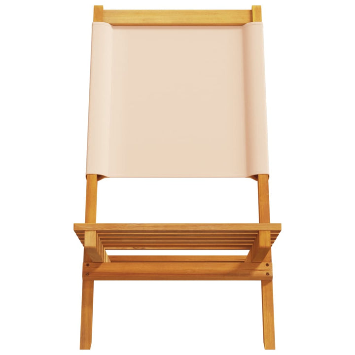 foldbare havestole 8 stk. stof og massivt træ beige