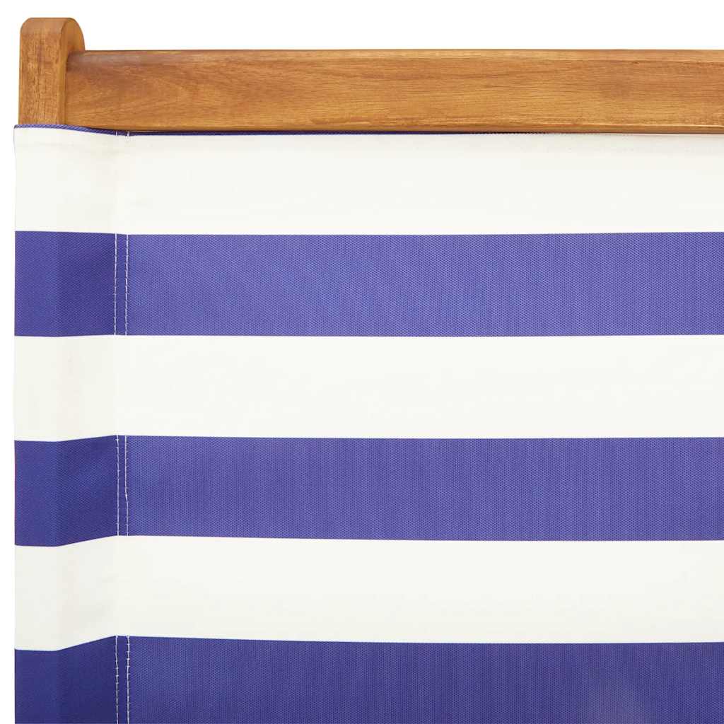 foldbare havestole 4 stk. stof og massivt træ blå og hvid