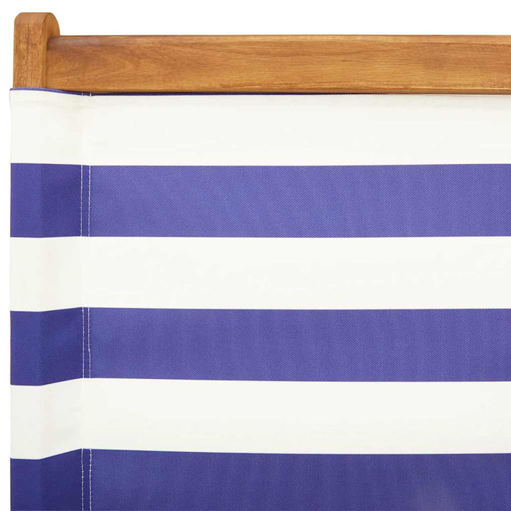 foldbare havestole 4 stk. stof og massivt træ blå og hvid