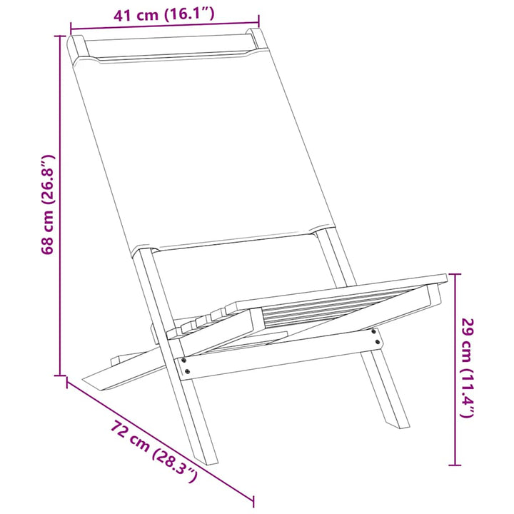 foldbare havestole 4 stk. stof og massivt træ blå og hvid