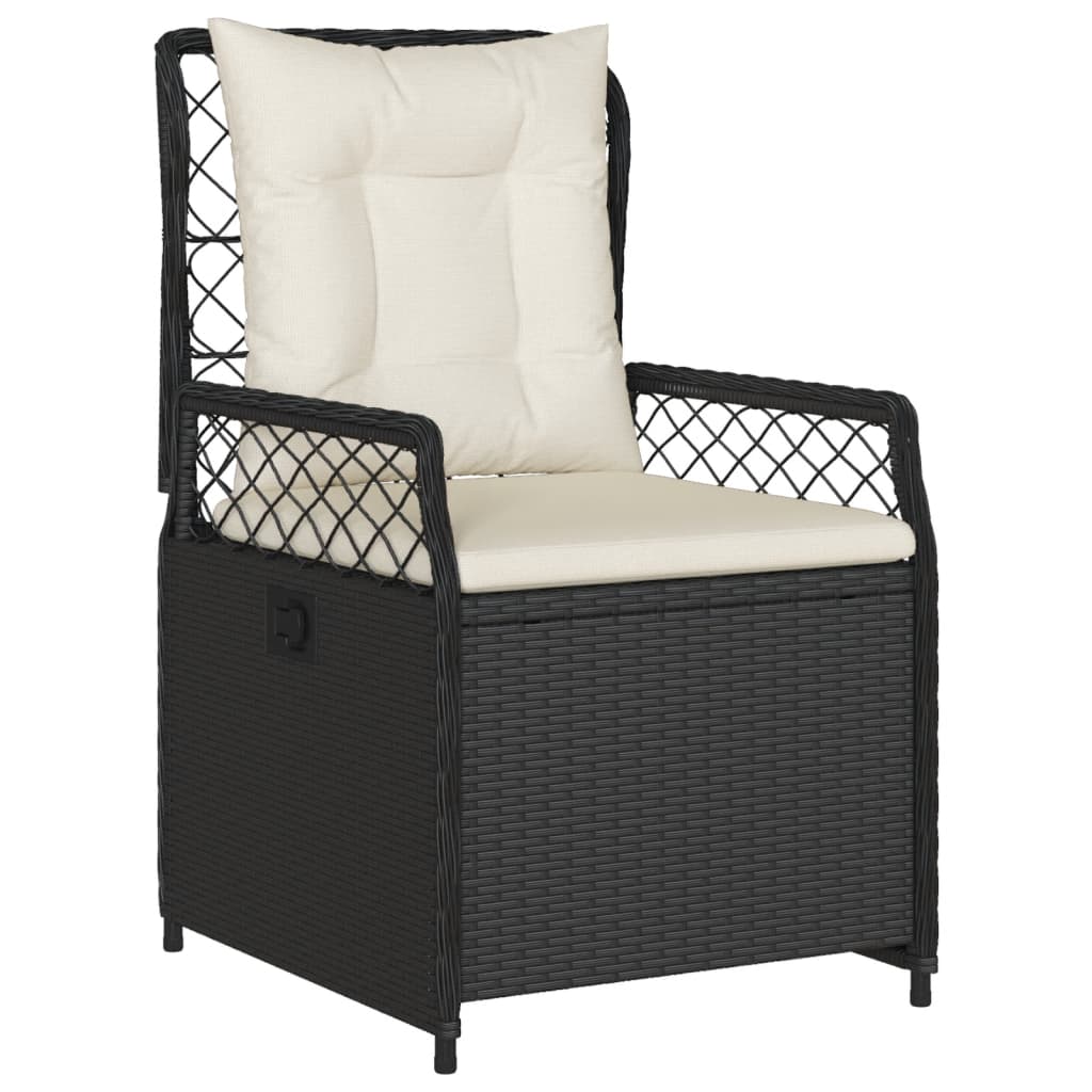 havestole 2 stk. med lænefunktion polyrattan sort