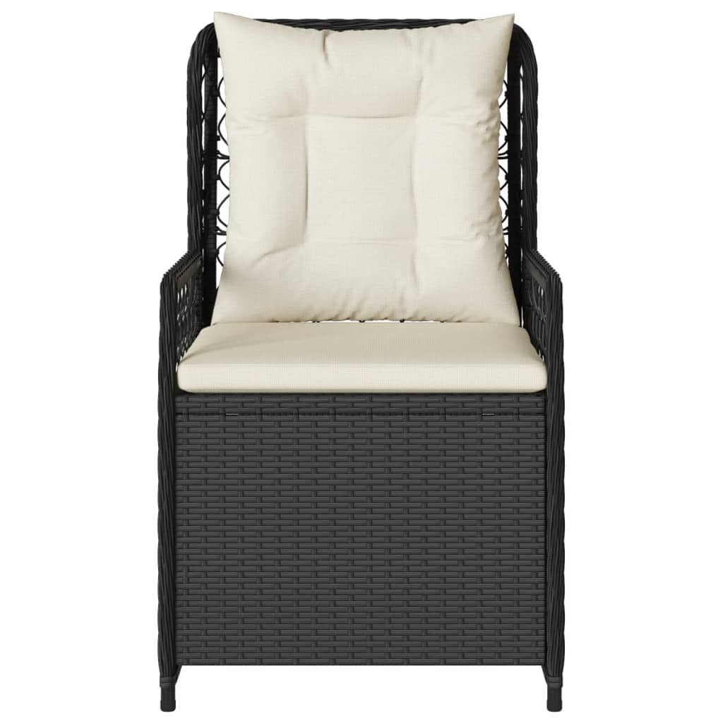 havestole 2 stk. med lænefunktion polyrattan sort