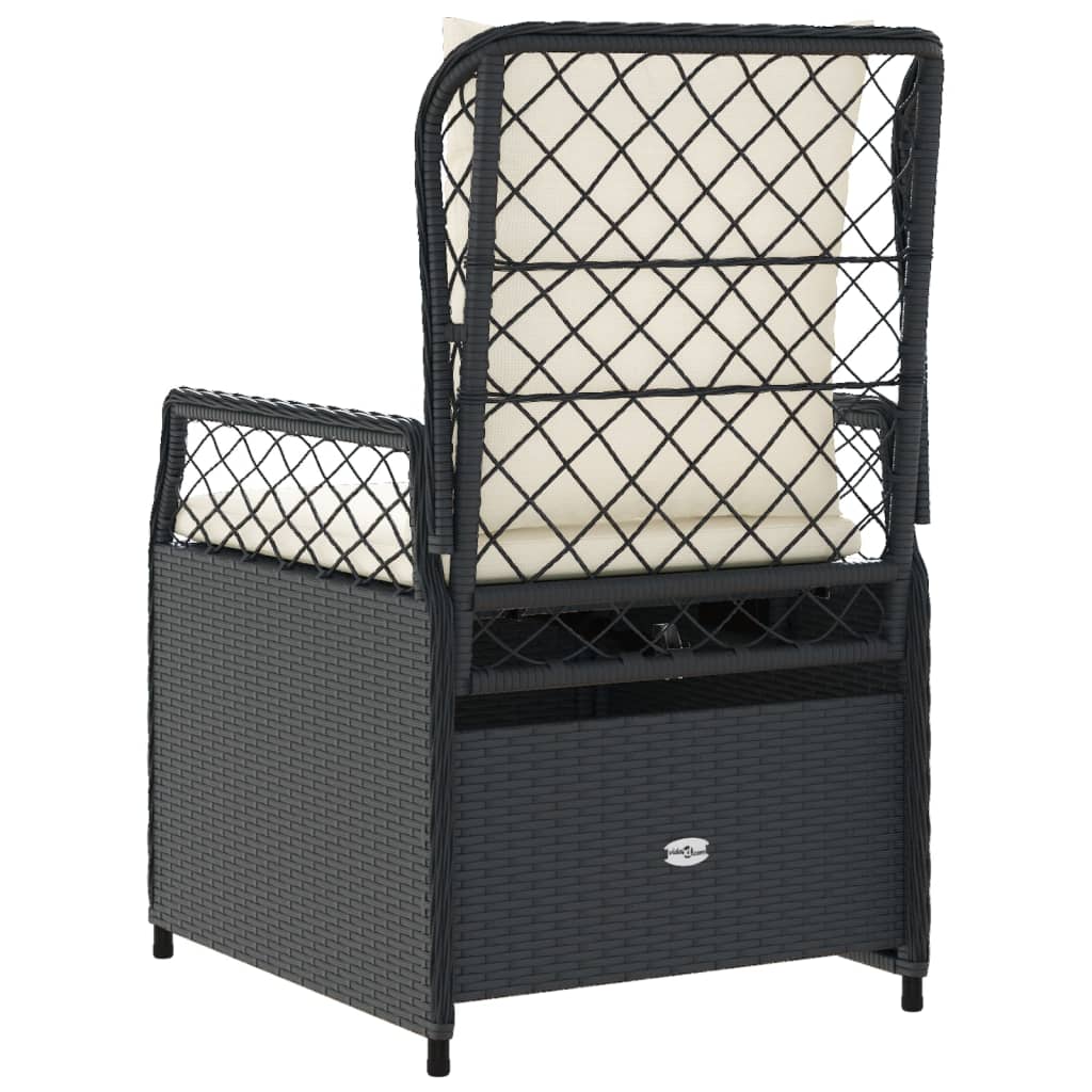 havestole 2 stk. med lænefunktion polyrattan sort
