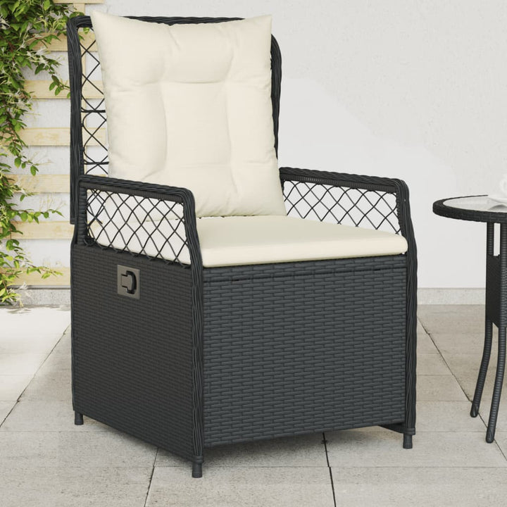 havestole 2 stk. med lænefunktion polyrattan sort