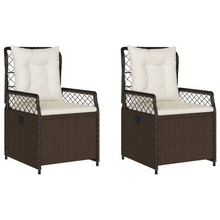 havestole 2 stk. med lænefunktion polyrattan brun