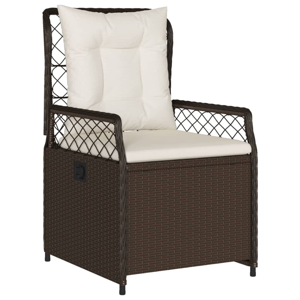 havestole 2 stk. med lænefunktion polyrattan brun