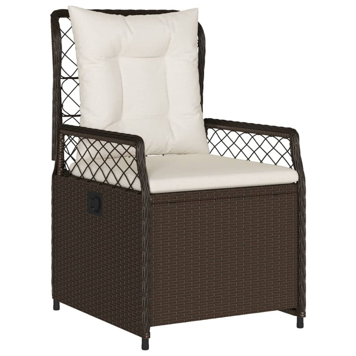 havestole 2 stk. med lænefunktion polyrattan brun