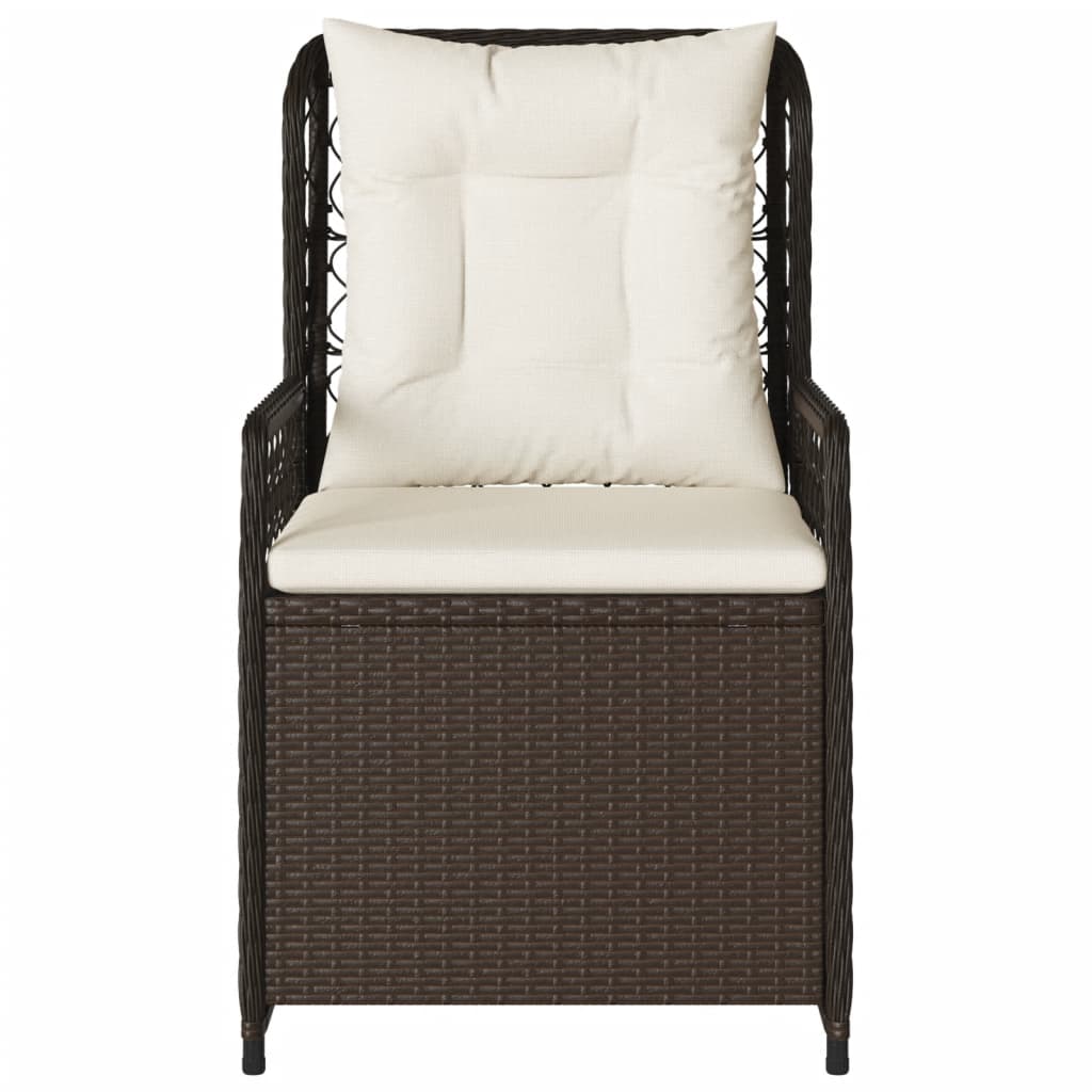 havestole 2 stk. med lænefunktion polyrattan brun