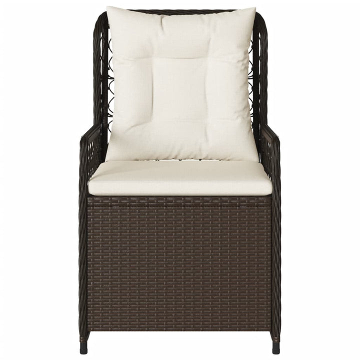 havestole 2 stk. med lænefunktion polyrattan brun