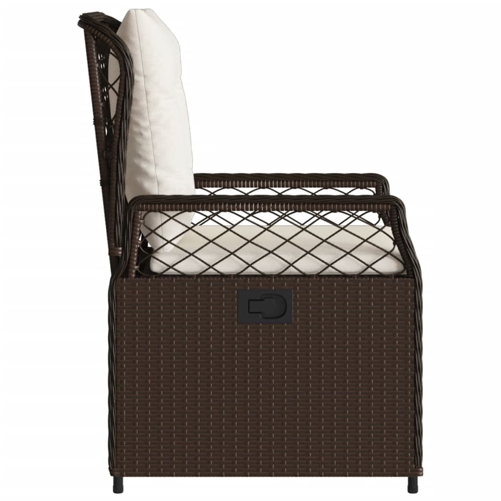 havestole 2 stk. med lænefunktion polyrattan brun