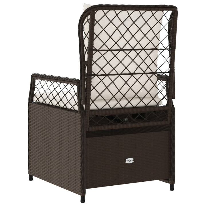 havestole 2 stk. med lænefunktion polyrattan brun