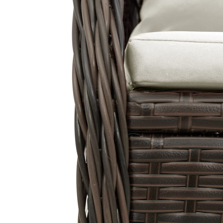 havestole 2 stk. med lænefunktion polyrattan brun