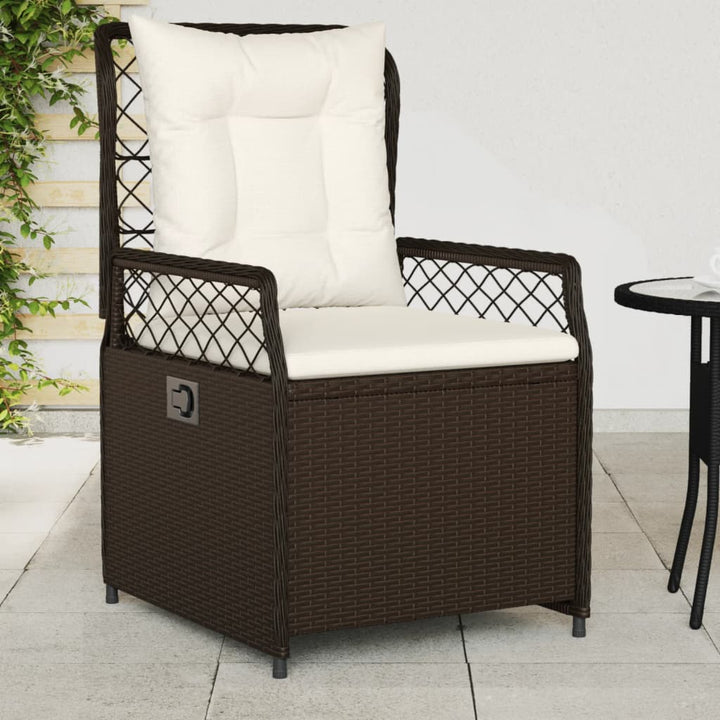 havestole 2 stk. med lænefunktion polyrattan brun