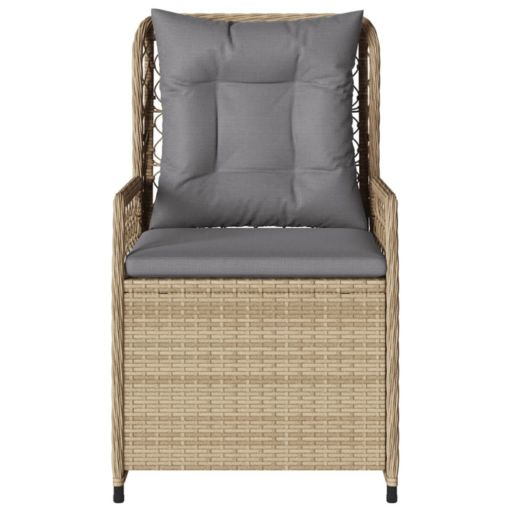 havestole 2 stk. med lænefunktion polyrattan beige