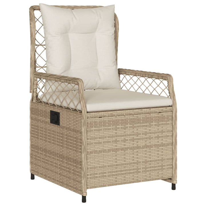 havestole 2 stk. med lænefunktion polyrattan beige