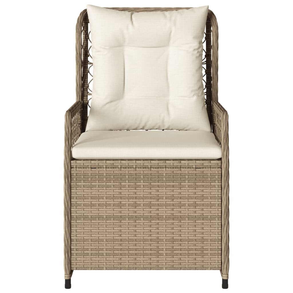 havestole 2 stk. med lænefunktion polyrattan beige