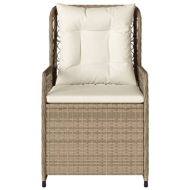 havestole 2 stk. med lænefunktion polyrattan beige