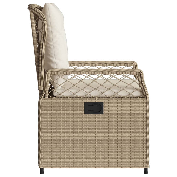 havestole 2 stk. med lænefunktion polyrattan beige