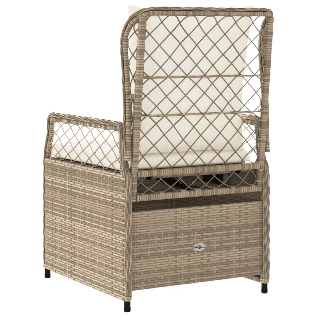 havestole 2 stk. med lænefunktion polyrattan beige