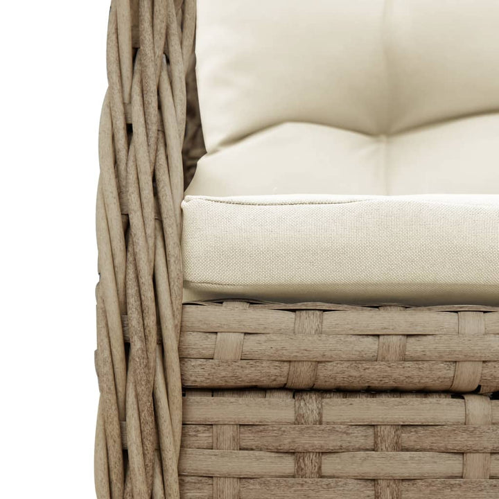 havestole 2 stk. med lænefunktion polyrattan beige