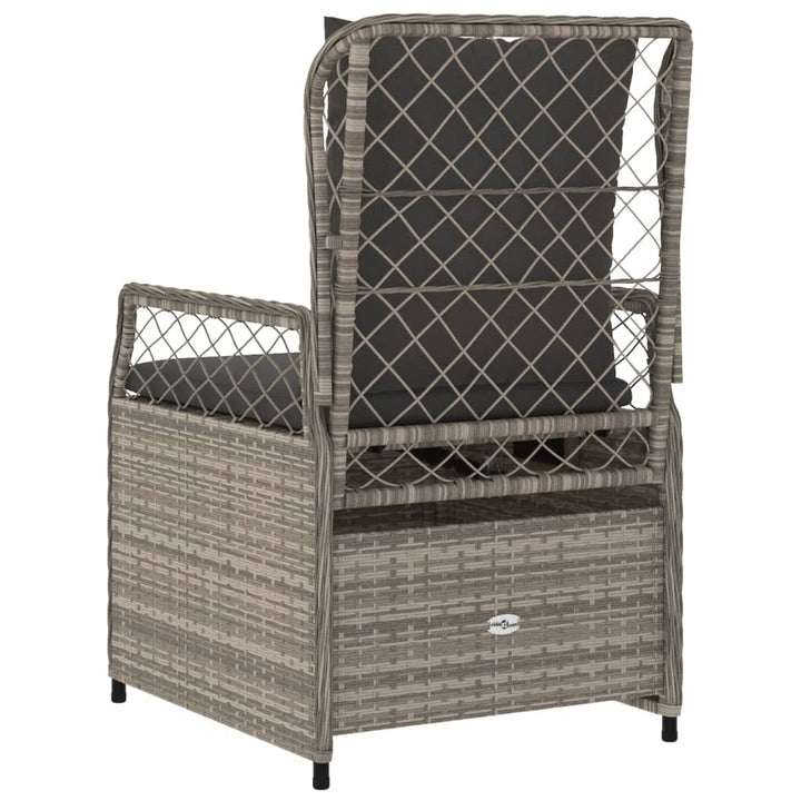 havestole 2 stk. med lænefunktion polyrattan grå