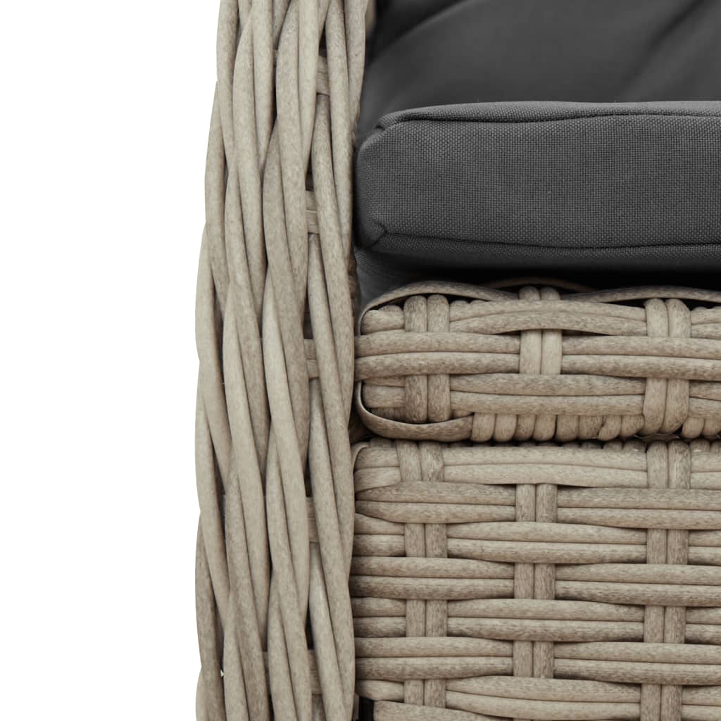havestole 2 stk. med lænefunktion polyrattan grå