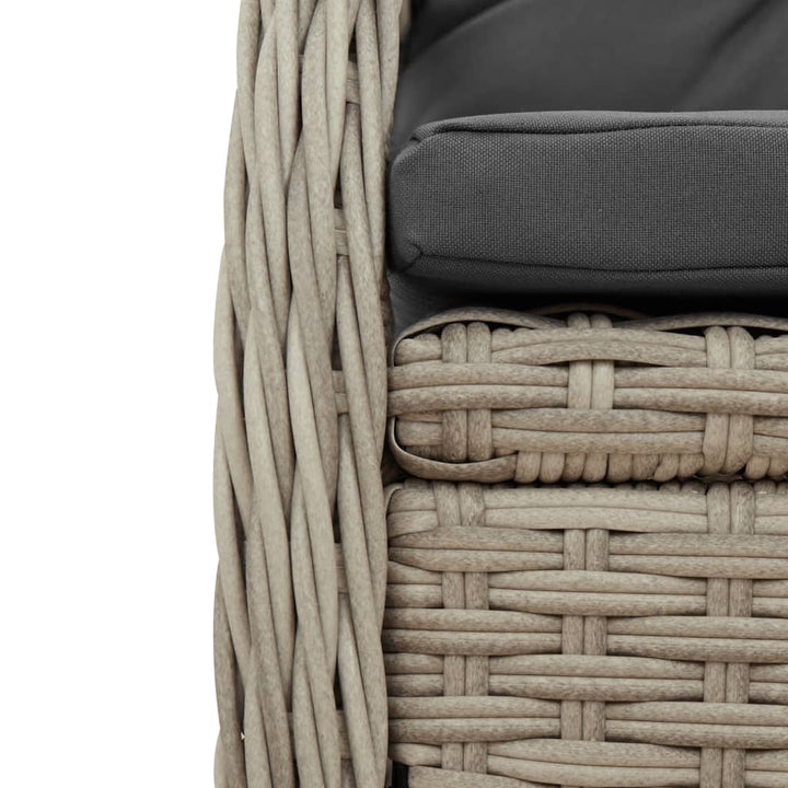 havestole 2 stk. med lænefunktion polyrattan grå