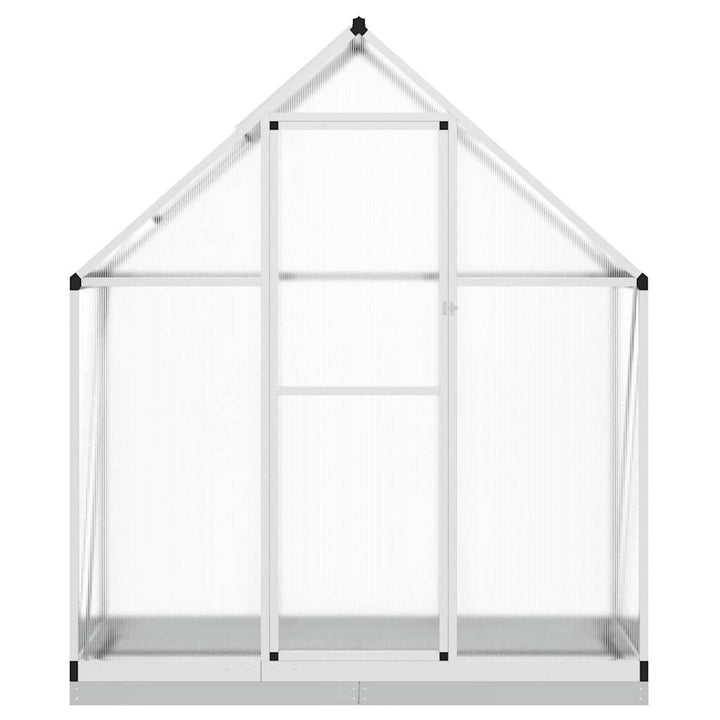 drivhus med fundamentramme 169x58x202 cm aluminium sølvfarvet