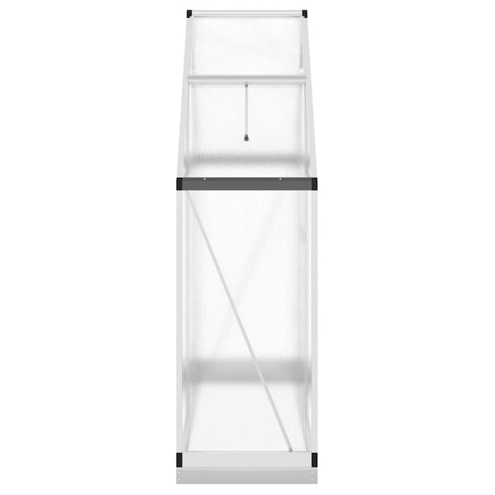 drivhus med fundamentramme 169x58x202 cm aluminium sølvfarvet