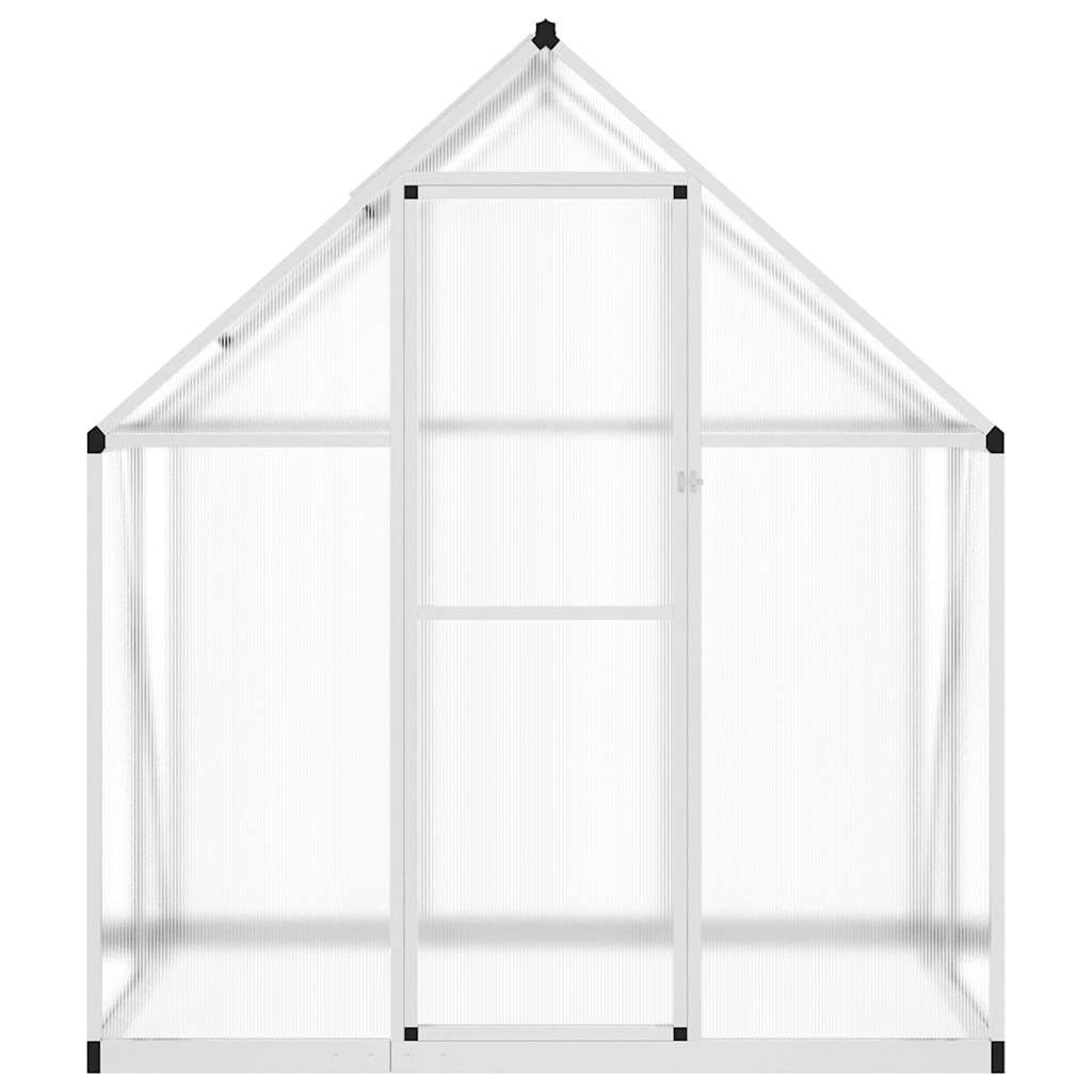 drivhus med fundamentramme 169x114x195 cm aluminium sølvfarvet