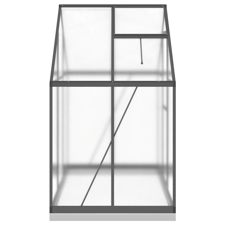 drivhus med fundamentramme 169x114x202 cm aluminium antracitgrå