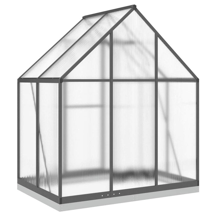 drivhus med fundamentramme 169x114x202 cm aluminium antracitgrå