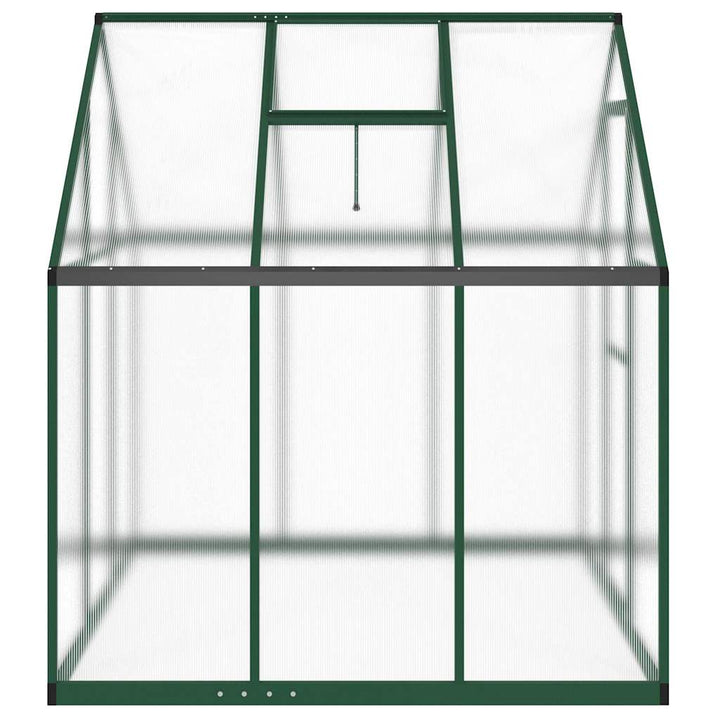 drivhus med fundamentramme 169x169x195 cm aluminium grøn