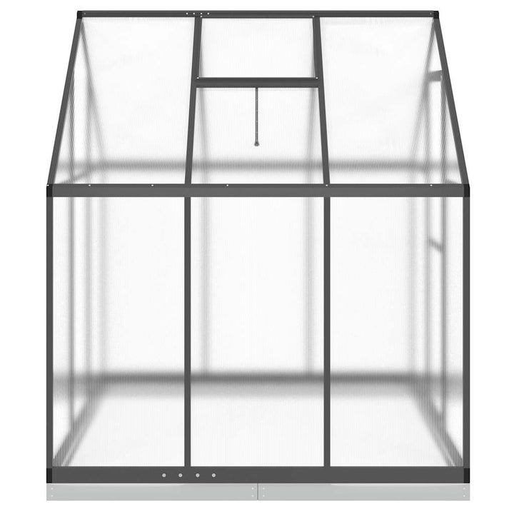 drivhus med fundamentramme 169x169x202 cm aluminium antracitgrå