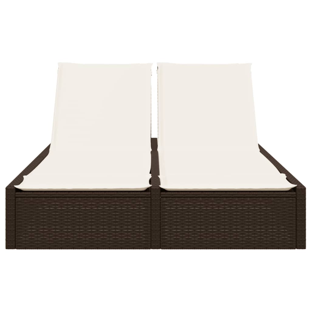 solseng med hynder polyrattan brun