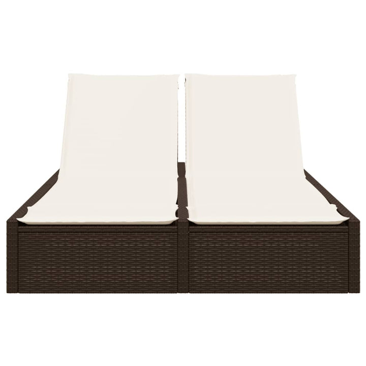 solseng med hynder polyrattan brun