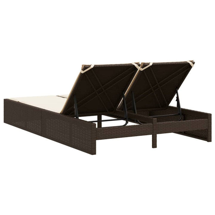 solseng med hynder polyrattan brun