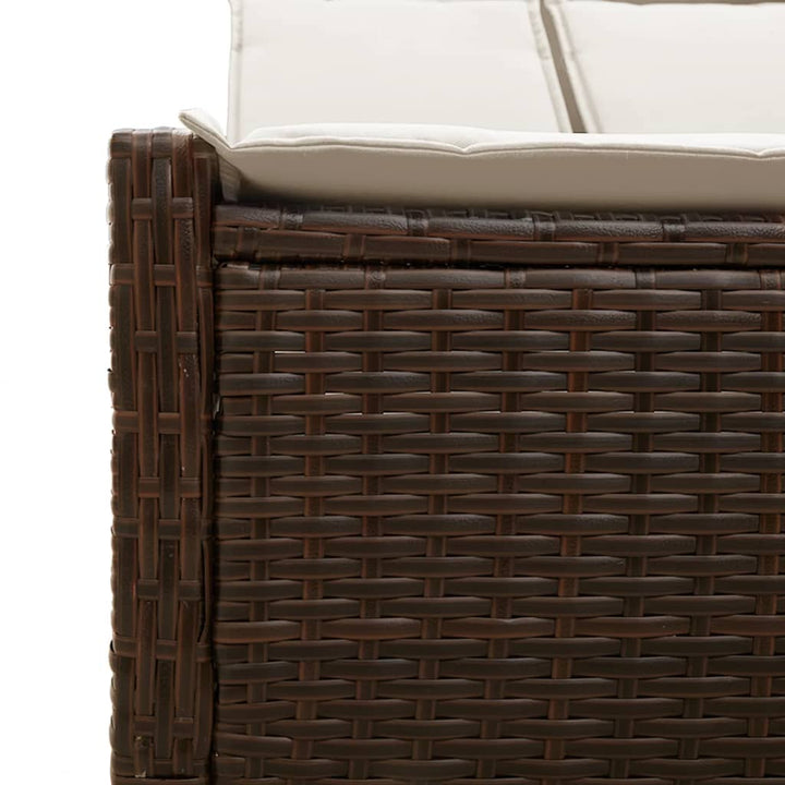 solseng med hynder polyrattan brun