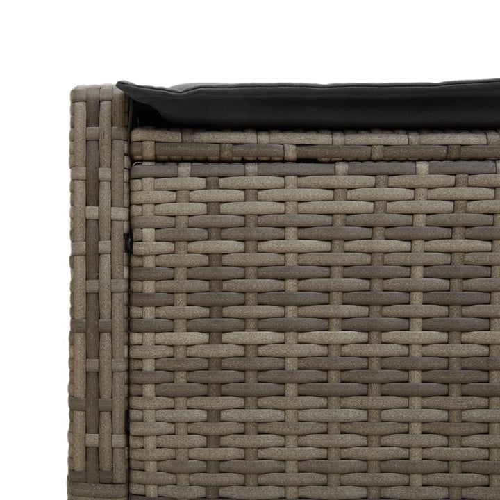 loungesofa med hynder polyrattan grå