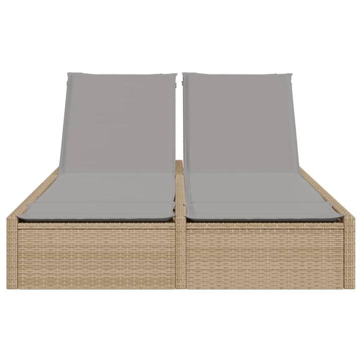 solseng med hynder polyrattan beige