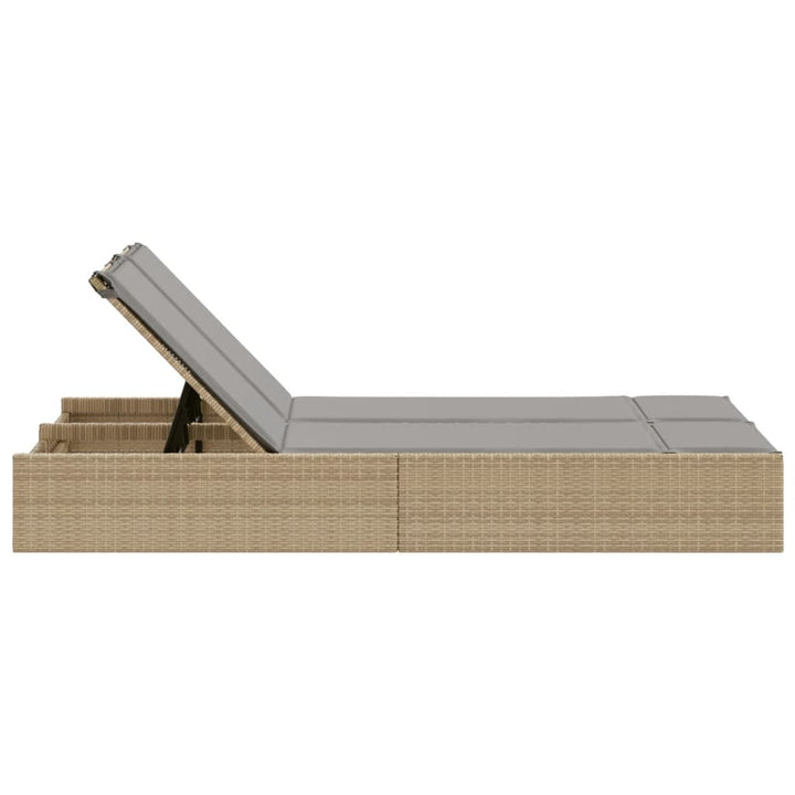 solseng med hynder polyrattan beige