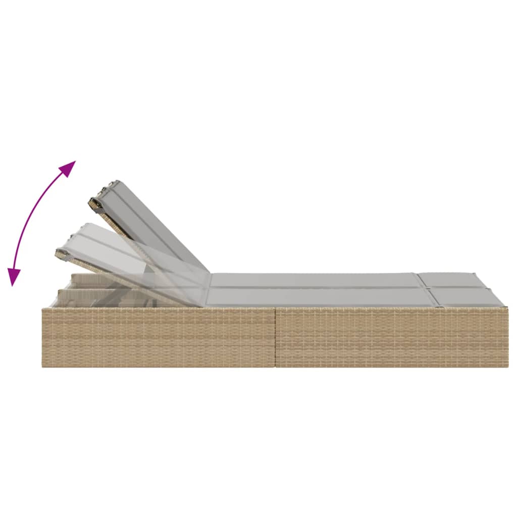 solseng med hynder polyrattan beige