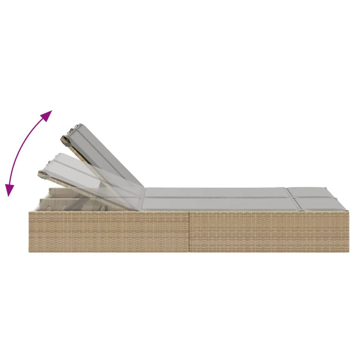 solseng med hynder polyrattan beige
