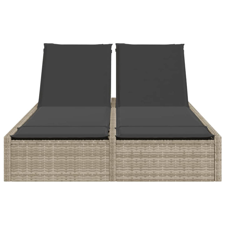 solseng med hynder polyrattan lysegrå