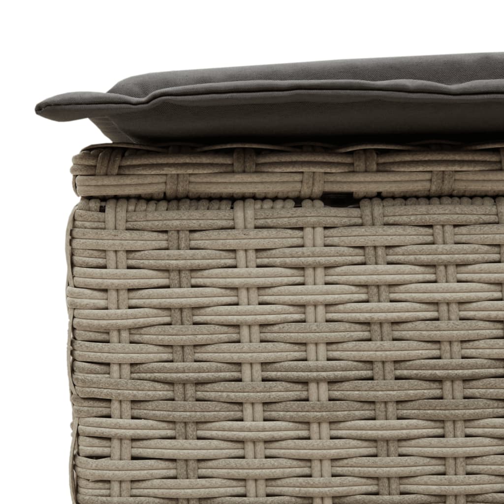 solseng med hynder polyrattan lysegrå