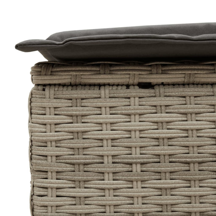 solseng med hynder polyrattan lysegrå