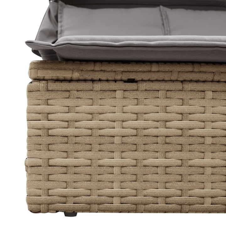 solseng med baldakin og hynder polyrattan beige